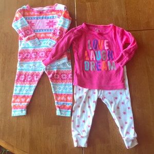 2 Carters Baby Girl Pajamas